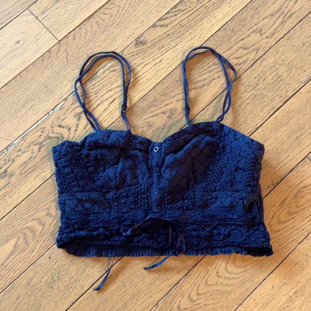 Crochet & eyelet crop top